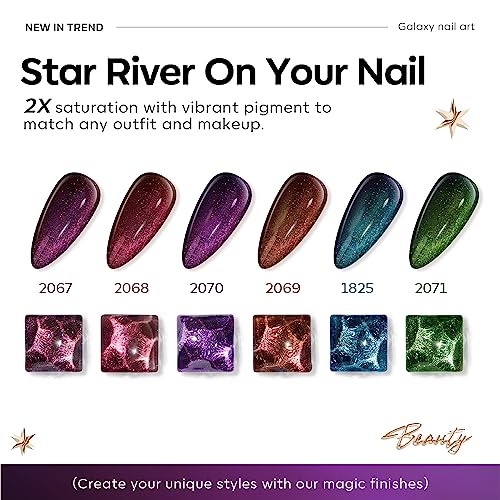Image of modelones Chameleon Gel Nail Polish Set - 6 Colors Aurora Gel Polish Kit Blue Green Purple Red Brown Glitter Gel Polish Soak Off LED Nail Lamp Gel Nail Kit Home Gift DIY Salon for Women