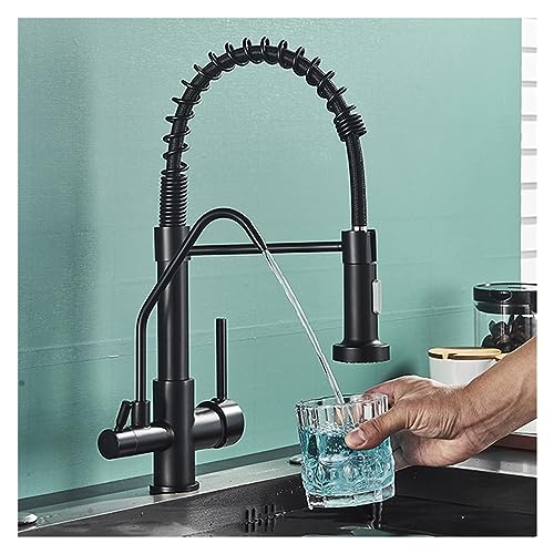 Robinet cuisine purifiant noir pour supprimer les bouteilles plastique