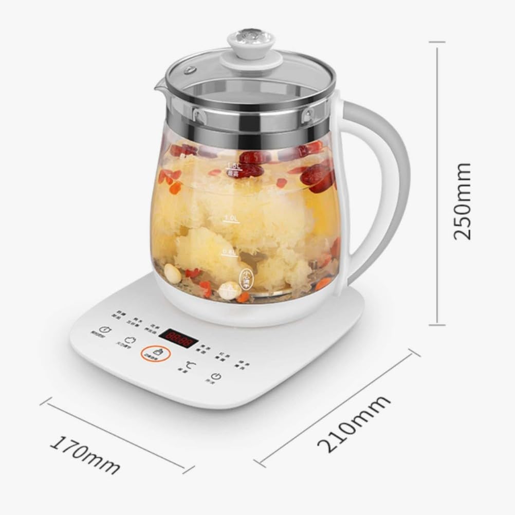 Hervidor multifuncional totalmente automático, tetera de 1,5 l y olla para estofado, hervir agua, hacer té, cocinar gachas, oficina y uso doméstico