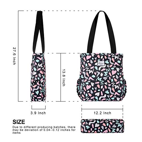 Image of KAMO Floral Tote Bag - Waterproof Lightweight Handbags Travel Shoulder Bag for Hiking Yoga Gym Swimming Travel Beach
