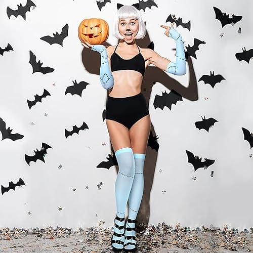 ALUNME Halloween Costume Women Arm Sleeves Halloween Thigh Highs for Cosplay and Parties Christmas Sleeves Leggings - Image 5