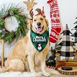 2 Stück Weihnachten Haustier Bandana,Halstuch Hund Weihnachten,Pets Dreieck Lätzchen,Haustier Bandanas,Halstuch Einstellbare für Hunde Katze,Pets Halstuch Deko,Dreieckstuch