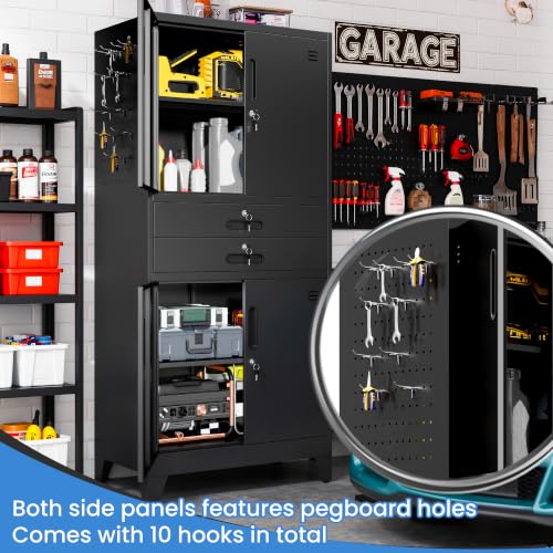 Image of Metal Storage Cabinet for Garage, Tool Cabinet, Utility Cabinet