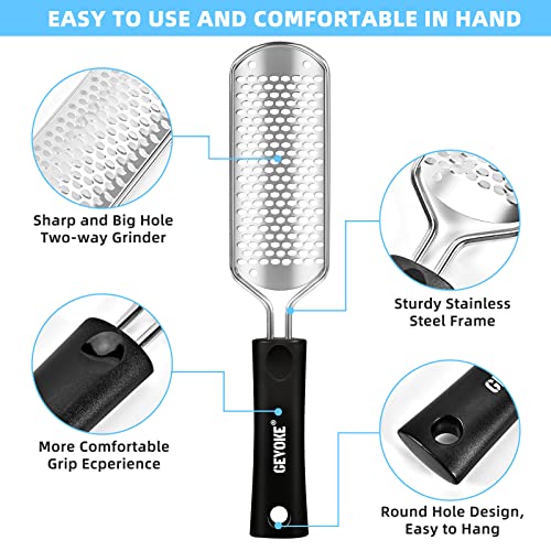 Foot File Callus Remover 2 Pcs, Surgical Grade Stainless Steel File, Colossal Foot Rasp And Foot Scrubber Pedicure Kit To Remove Hard Skin For Wet And Dry Feet, Foot Scraper For Dead Skin Foot Care #TOP3
