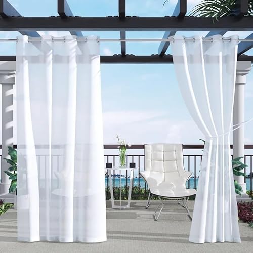 Clothink Outdoor Vorhang Wetterfest Mit Ösen Transparent Rostfrei mit Ösen für Terrasse Garten Balkon Familienhaushalte einfache Montage farbecht haltbar(132x305cm, 1Stück,Weiß) Clothink Outdoor Vorhang Wetterfest Mit Ösen Transparent Rostfrei mit Ösen für Terrasse Garten Balkon Familienhaushalte einfache Montage farbecht haltbar(132x305cm, 1Stück,Weiß)