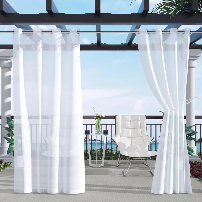 Clothink Outdoor Vorhang Wetterfest Mit Ösen Transparent Rostfrei mit...