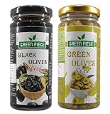 K3 Masala Green Piece Black Olives Sliced(230Gm)And Green Olives Sliced(230Gm)(Pack Of 2)(460Gm).