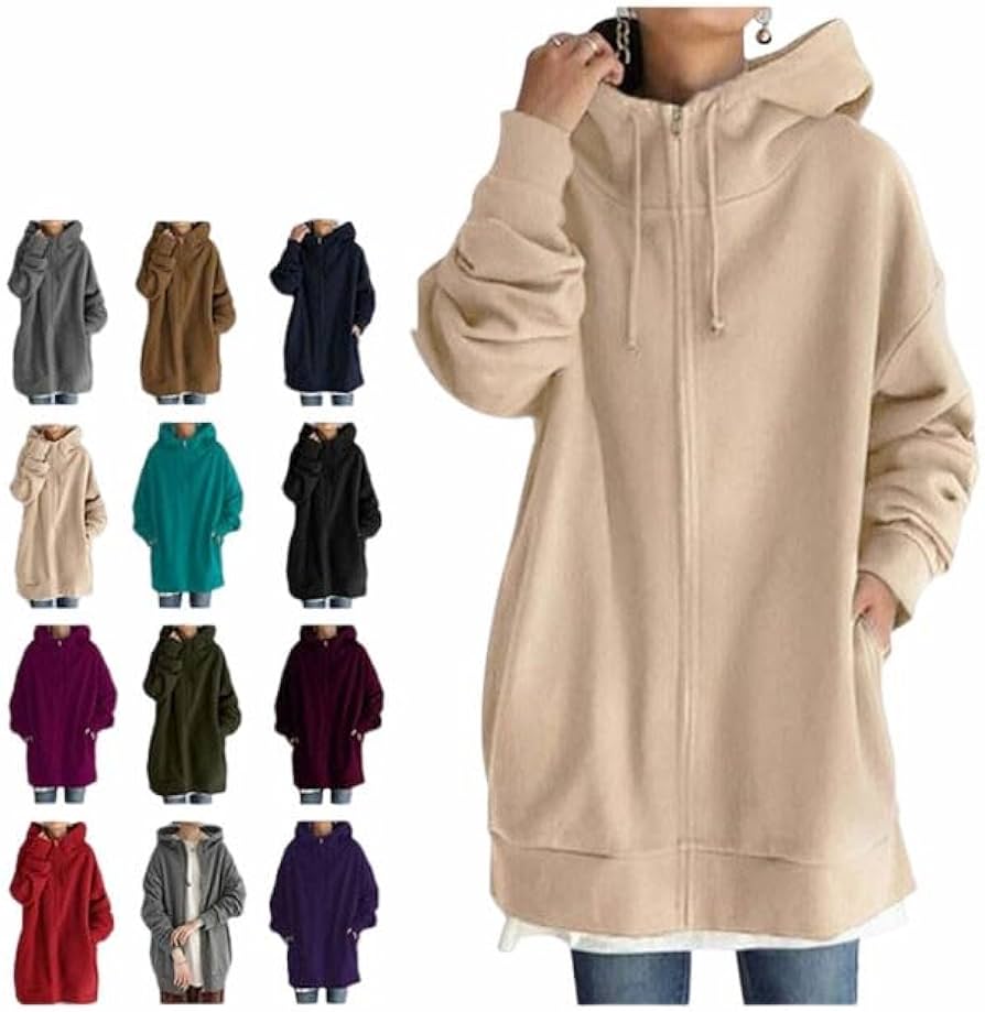 Amazon.co.jp: S－5XLサイズ! ロング丈 パーカー レディース ロング