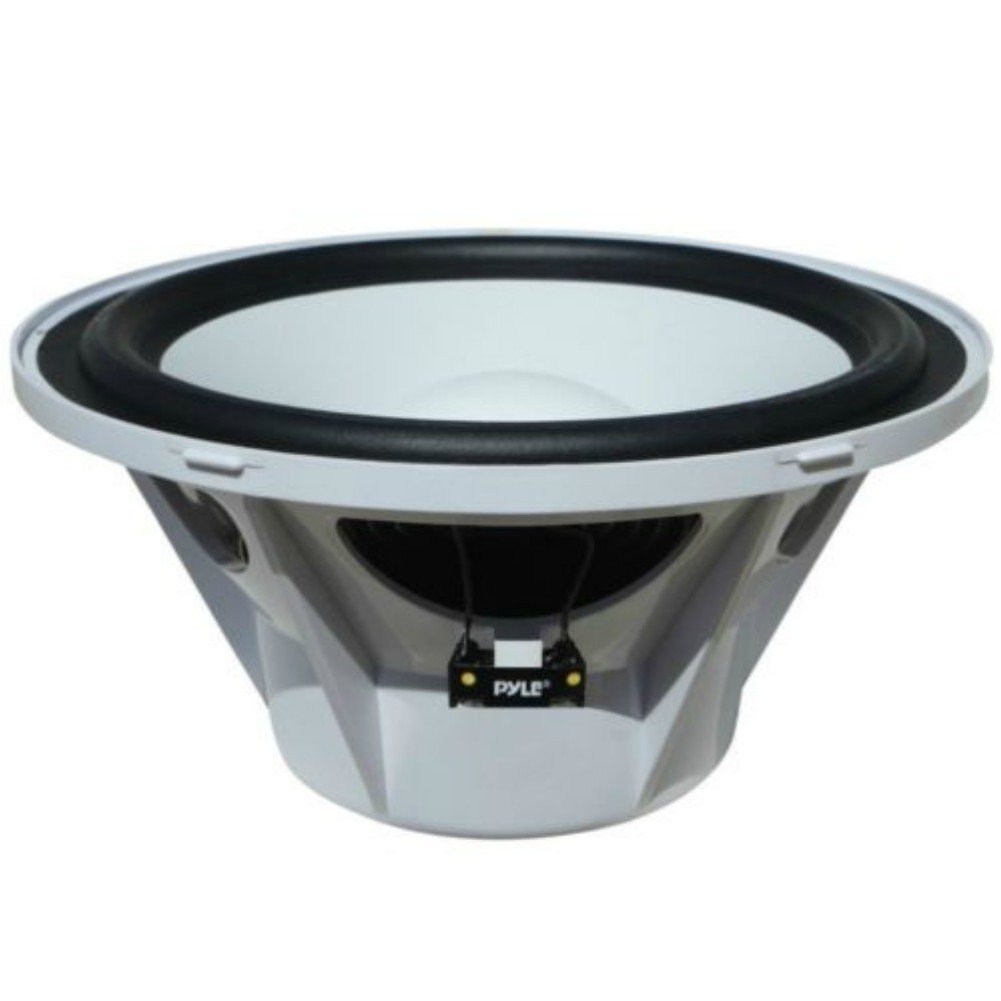 Pyle 1 SUBWOOFER PLMRW8 Sub Chubasquero Marino WÁTERPROOF 8" 20,00 CM 200 MM Blancos por EMBARCACIONES Barco BALSA Piscina Individual Bobina 4 Ohm DE 200 VATIOS RMS Y 400 VATIOS MAX 1 Pieza