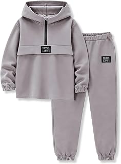 Kids Boys Clothes Color Blocking Hoodie Sweatshirts and Pant 2Pcs Fall Outfits Set Size 5-10