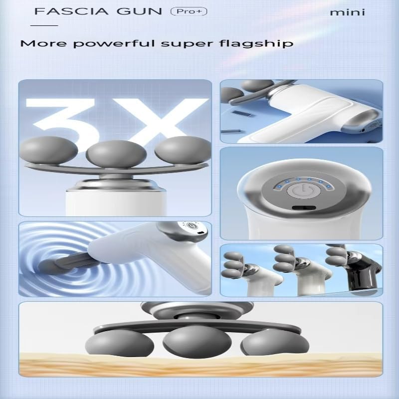 Image of 9 In 1 Mini Gun Massager Machine for Pain Relief - Body, Neck, Shoulders, Back, Arms & Feet Massager- 6 Speed Type-C Charging for Muscle Pain Relief Recovery (Style 1)