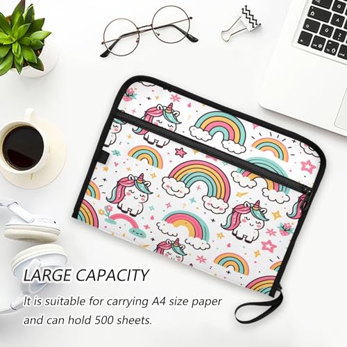 Pochette de rangement de feu extensible avec fermeture éclair anti-poussière licorne - 6