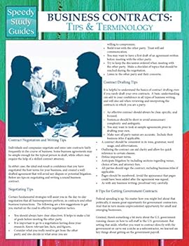 Paperback Business Contracts: Tips And Terminology (Speedy Study Guides) Book