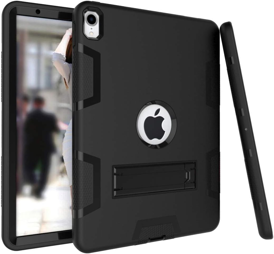 Compatible for iPad Pro 11 inch 2018 Release (Model: A1934/A1980/A2013) Impact Hybrid Drop Proof Armor Defender Full-Body Protection Case Convertible Built in Stand (Black)