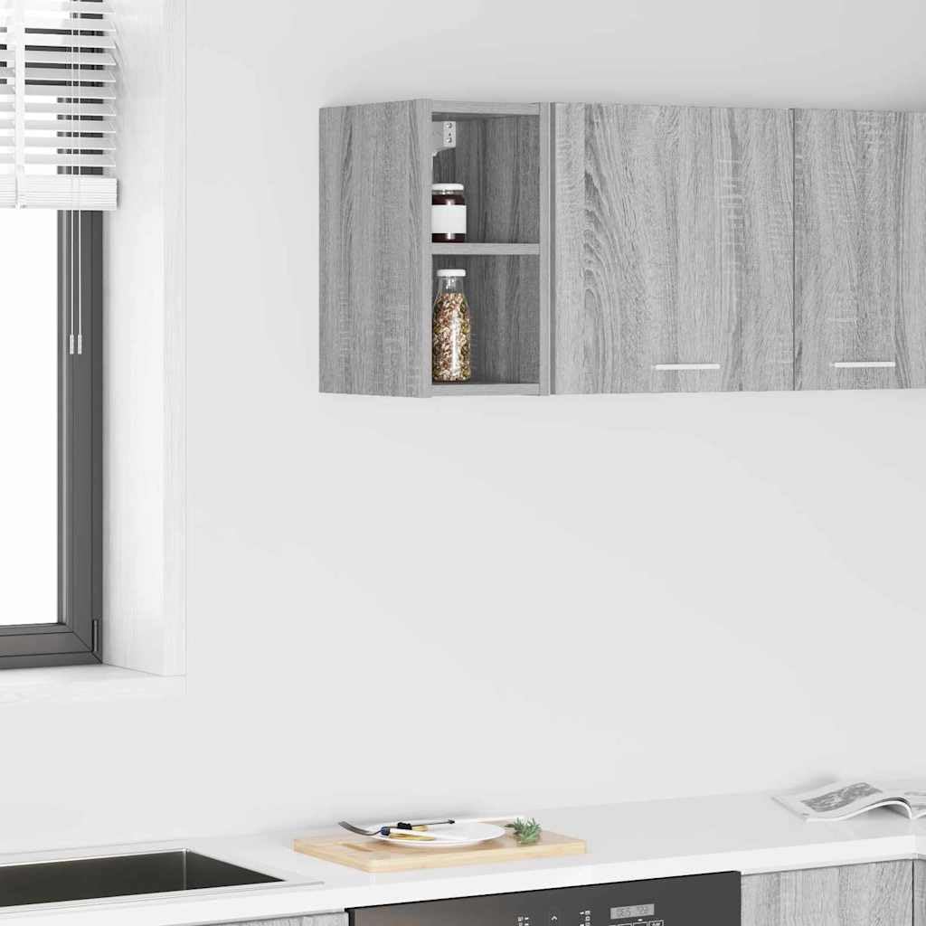 Hängeschrank Graues Sonoma Holzwerkstoff 20 x 29,5 x 40 cm mit viel Stauraum für Küche, moderner Wandschrank, ideal als Vorratsschrank, Organizer für Geschirr und Besteck