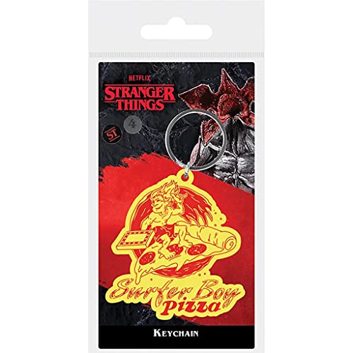 Pyramid International Pyramid Stranger Things Surfer Boy Pizza Rubber Keychain