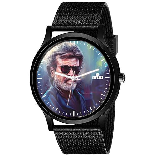 AROA Watch New Watch for Kala Killa Rajinikanth Thalaivar Model : 1055 Black Metal Type Analog Black Strap Watch Blue Dial for Men Stylish Watch for Boys- (B0CKBYY1X5) Amazon Price History, Amazon Price Tracker