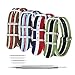 CIVO NATO Strap 4 Packs - 20mm 22mm Premium Ballistic Nylon Watch Bands Zulu Style with Stainless Steel Buckle (Linen Army Red+Navy White Sky Red+Red White Navy+Army White Black, 22mm)