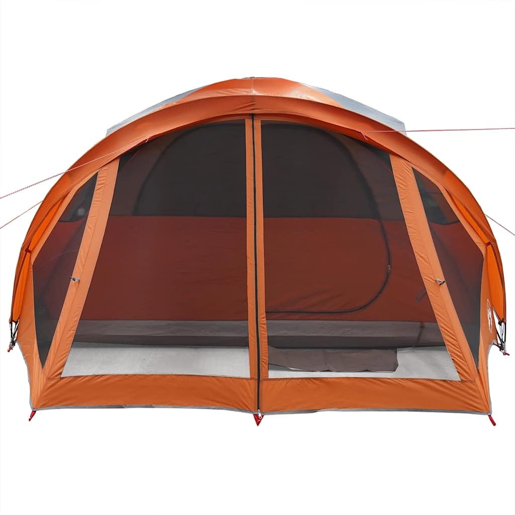 Solivagant Tente familiale Tunnel 6 Personnes Gris et Orange imperméable,(9.41 KG)