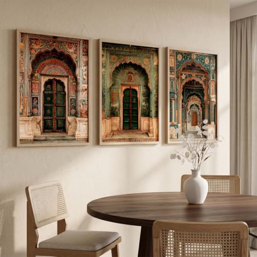 Image of kotart Aesthetic Traditional Indian Wall Art Painting for Living Room | Paintings Frame For Home Decoration | Framed Wall Painting for Home Room Bedroom Office Decor Set of 3