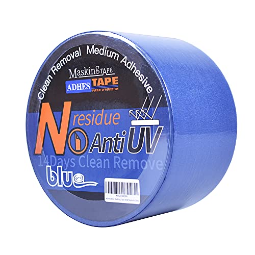 Image of ADHES Blue Painters Tape, 2.83 inches x 60Yards, Masking Tape for Painting, Paint Tape No Residue Outdoor Anti UV Multi Surface Use
