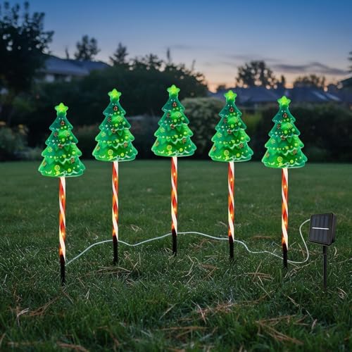 Luz de árbol de Navidad solar para decorar exteriores sin cables 4
