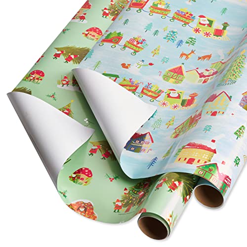 Papyrus Pacchetto Di Carta Da Regalo Natalizia, Gnomi E Treno Di Babbo Natale (2 Rotoli, 52,5 Mq)