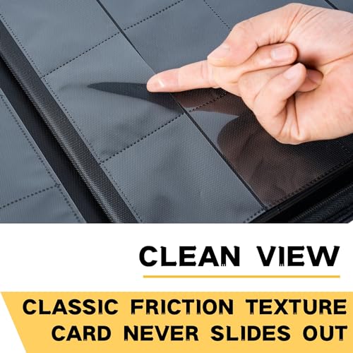 1000+ Pockets Trading Card Binder, 16-Pocket Card Ablum Compatible with MTG,Sports Cards &amp; Other Standard Size Trading Cards (Black)