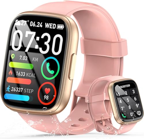 Image of Smart Watch for Men Women, 1.95 inch HD Touchscreen Fitness Tracker with Bluetooth Calling, Fitness Watch with 110+ Sports Modes /Heart Rate /Sleep Monitor, IP68 Waterproof Smartwatch for Android iOS, Peach