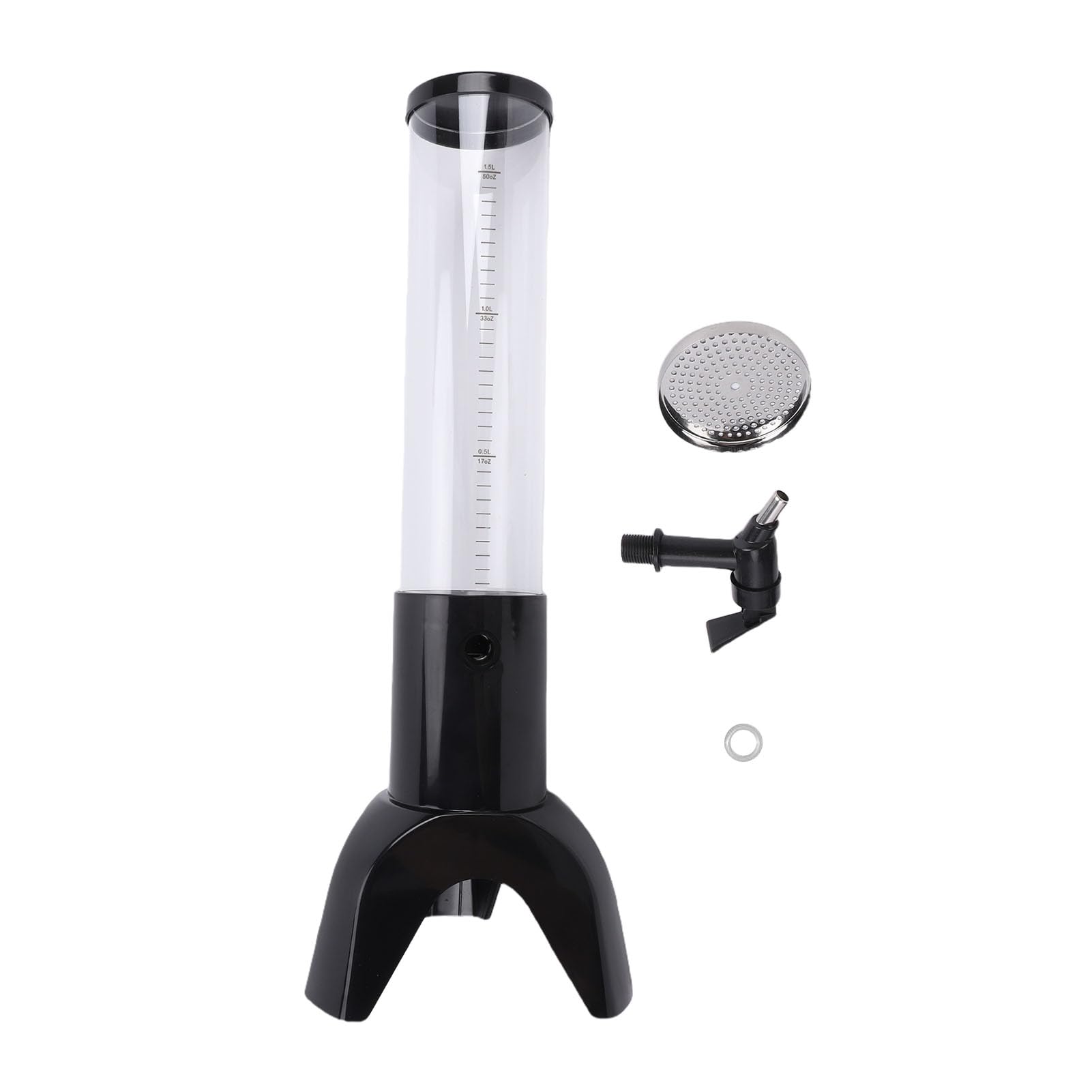Naroote Dispensador de Bebidas Mimosa Tower de 1,5 L, Torre de Bebidas, Dispensador de para Fiestas con Tubo de Hielo y Escala de Medición, Ideal para Fiestas, Bares, Restaurantes, Eventos Al Aire