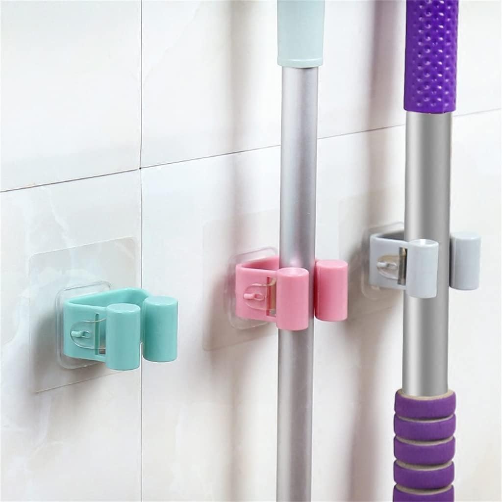 JSEIAJB Mop Hooks Traceless Bathroom Mop Hook Broom Shelf Mop Clamp Bathroom Hooks Bathroom Holder Shower Hooks(White-Patch Five-Pointed star4)
