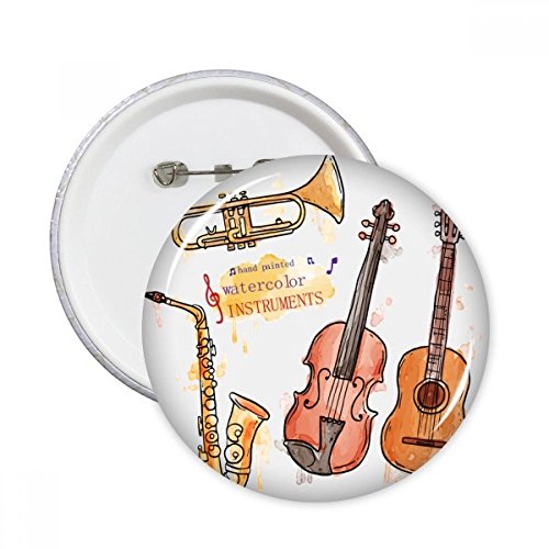 Badge guitare aquarelle XL DIYthinker pour customiser les vêtements et vestes en jean