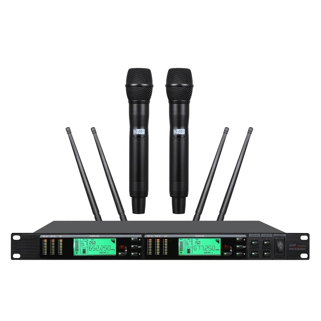 UHF True Diversity Wireless Dual Vocal System for Shure UR4D Wireless Handheld