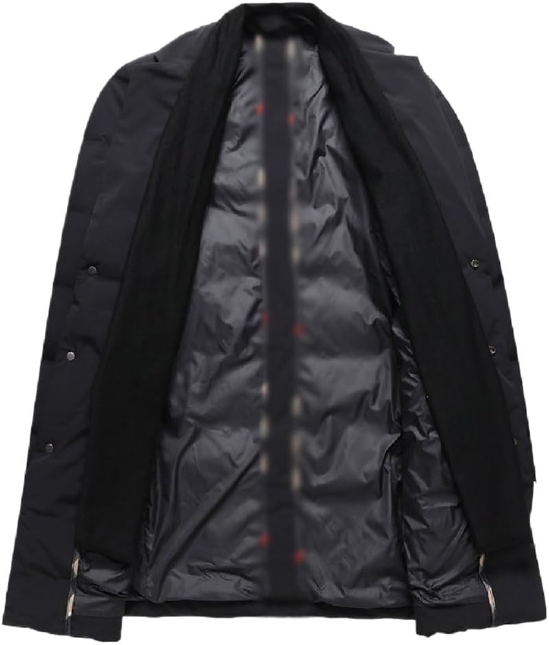 Winter Men's Scarf Collar Down Jacket Mid-Length Suit