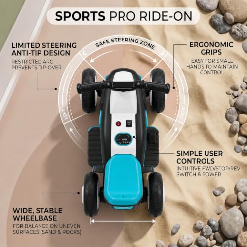 Image of StarAndDaisy Baby Walker Ride On Bike, Rechargeable Battery Operated Ride On Walker for Baby with LED Lights, Music, Horn, USB Charging, Baby Bike for Toddlers Boys & Girls (Blue)