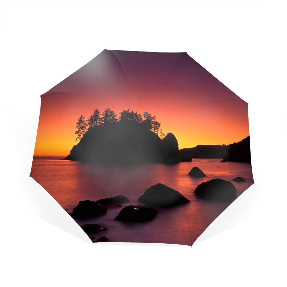 Amazon 晴雨両用 折りたたみ傘 ワンタッチ自動開閉 8本骨 紫外線遮蔽率100 Uvaカット ポリエステル 丈夫 大型 軽量 28センチ カリフォルニアの夕日 Crosderek 折りたたみ傘 通販