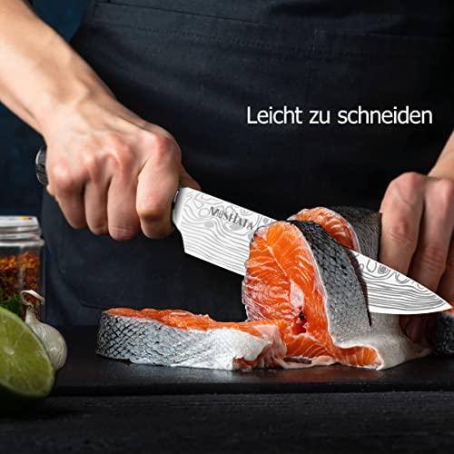 MOSFiATA Messerset 5-tlg Küchenmesser Set mit Wetzstahl und Klingenschutz – Ansicht 4
