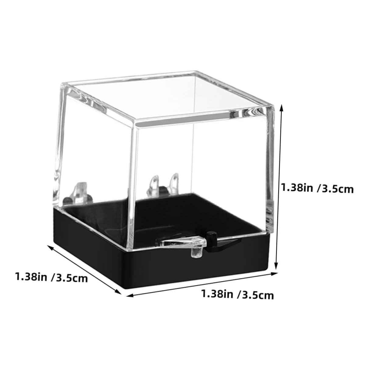 Unomor 10Pcs Square Display Box for Collectible Crystals and Minerals Transparent Plastic Case for Rock Specimens Portable Storage for Home Decor