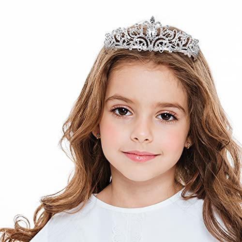 Silver Crystal Crowns Tiara For Women, Girls Elegant Princess Rhinestone Crown With Combs, Bridal Wedding Headbands Prom Birthday Party Halloween Hair Accessories Jewelry Gifts For Women Girls #TOP3