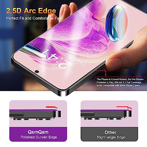 QsmQam 3 Piezas Protector de Pantalla para Xiaomi Redmi Note 12S con 3 Piezas Protector de Lente de Cámara, Ultra HD Cristal Templado, Dureza 9H, Anti Arañazos, Sin Burbujas - imagen 4