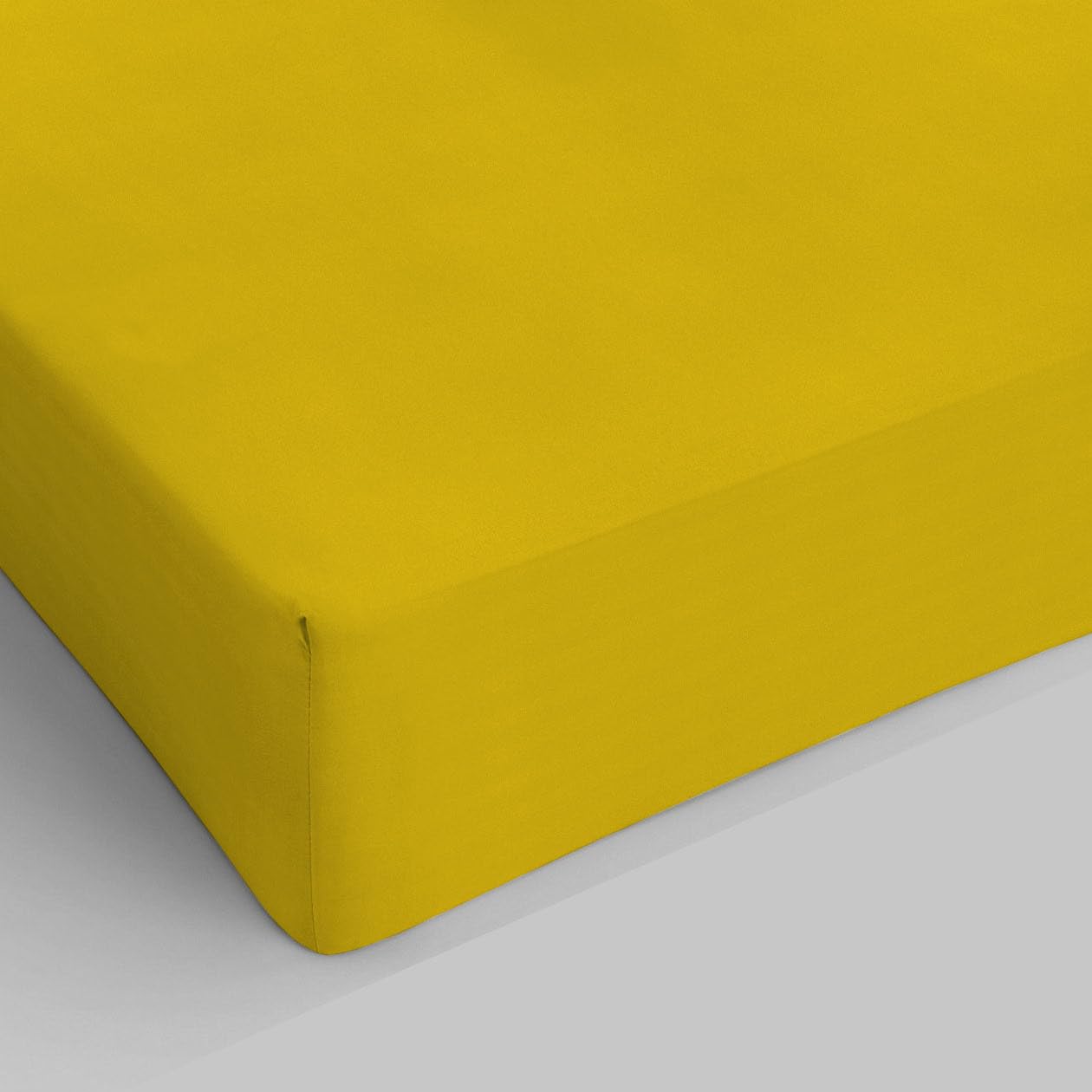 Sogni e Capricci Max Color Fitted Sheet with 25cm Corner, Mustard, single