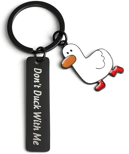 SHTALHST Duck Keychain for Women Cute Duck & Flower Keychains Pendant Gift for H