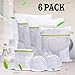 AINOLAN Bolsas de Colada de Malla para Prendas íntimas, Ropa Delicada y lencería, Sujetador, Paquete de 6 Bolsas de Lavado con Cremallera