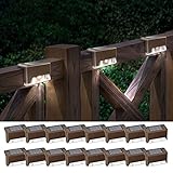 Otdair Solar Deck Lights, 16 Solar Step Lights Waterproof LED Solar Stair Lights, Outdoor Solar Fenc
