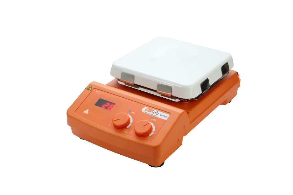 sunLab ABS Digitaler Magnetrührer mit Heizung bis 550°C, 20L, 1500 UpM, 230V