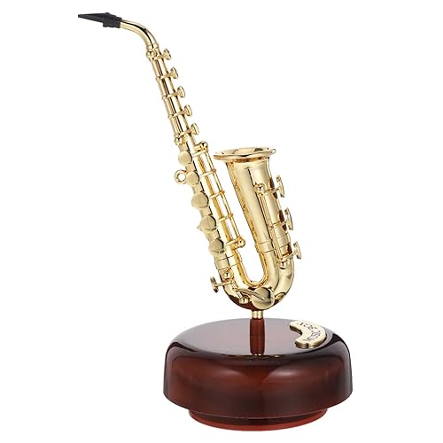 Mini Saxophone Music Box, 7.9in Classic Home Decorative Saxophone, Small