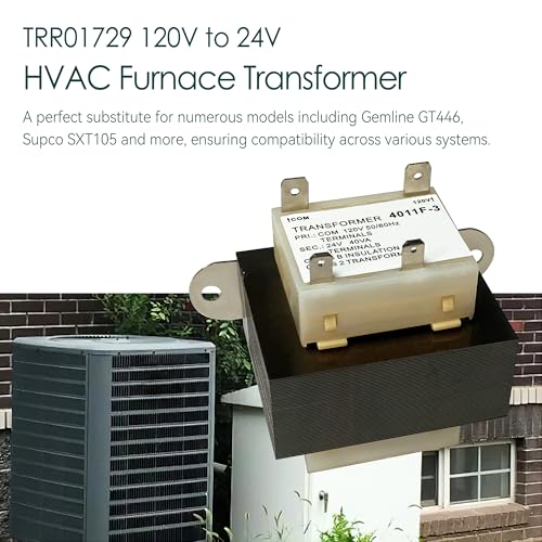 Image of 4011F-3 120V to 24V Furnace Transformer Compatible with Trane, Goodman, Amana HVAC Furnaces, 24 Volt Transformer 50 /60Hz 40VA Replaces TRR01729 TRR1729 TRR00784 TRR-0784 TRR0784 TRR-1816