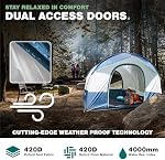 Tente de camping universelle NEH pour SUV - Capacité de couchage jusqu'à 8 personnes, comprend une toile de pluie et un sac de rangement - Tente de voiture, tente de hayon, tente de glamping - 8'L x 8'W x 7,2'H gris et bleu