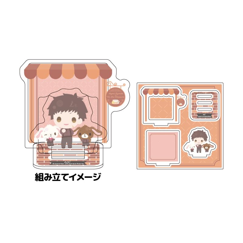 A3! x Sanrio Characters 16 Fushimi Oomi x Sugar Bunnies [Mini Character Illustration] Acrylic Stand Plate