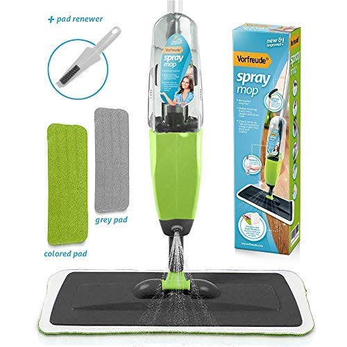 Vorfreude Spray Mop with Washable Pads, Includes Sprayer with Refillable 700ml Bottle, Floor Mop with Spray & Reusable Machine Washable Microfibre Pads, Suitable for All Types of Floors (Green) - Image 6